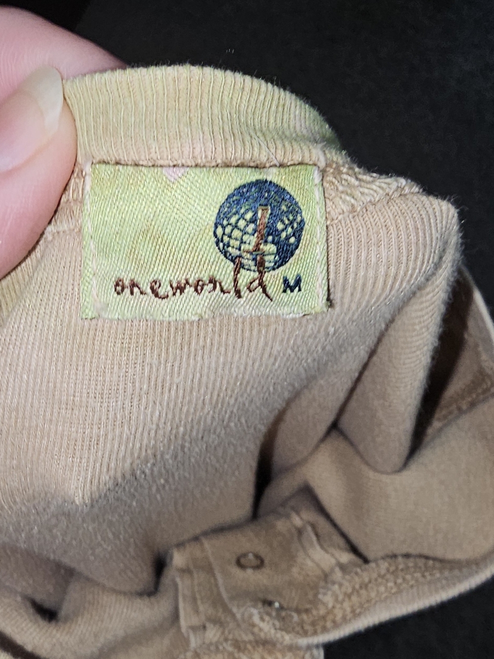 ONE WORLD Y2k Long Sleeve Henley Top in Pink and Cream Angels & Roses Sz Med - Picture 3 of 6